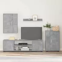 TV staliukas TV spintelių komplektas 4 pcs Betono pilka Apdirbta mediena