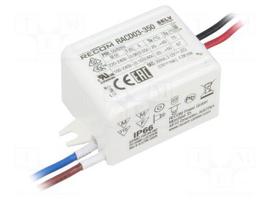 Power supply: switched-mode | LED | 3W | 3÷12VDC | 350mA | 90÷264VAC