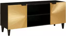 Televizoriaus spintelė Juodas ir auksinis 105 x 33 x 46 cm