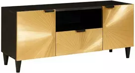 Televizoriaus spintelė Juodas ir auksinis 105 x 33 x 46 cm