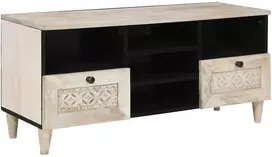 Televizoriaus spintelė Balta išblukinta 100 x 33 x 46 cm