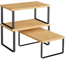 Songmics Prieskonių lentynėlės rinkinys, 3 vnt., metalas ir mediena