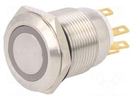 Switch: vandal resistant | Pos: 2 | SPST | 1A/250VAC | IP65 | red | Ø19mm