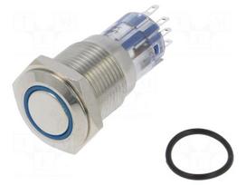 Switch: vandal resistant | DPDT | 3A/250VAC | IP67 | ON-(ON) | blue