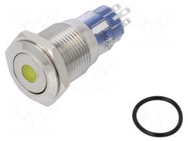 Switch: vandal resistant | DPDT | 3A/250VAC | IP67 | ON-(ON) | amber