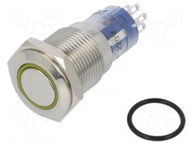 Switch: vandal resistant | DPDT | 3A/250VAC | IP67 | ON-(ON) | amber
