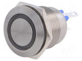 Switch: vandal resistant | Pos: 2 | SPST-NO | 0.05A/24VDC | IP66 | blue