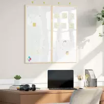 Pranešimų lenta Balta 80 x 80 x 1.4 cm Pušies masyvas