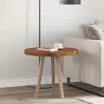 Stalo viršus Ø 60 x 4 cm Apvali Kietas ąžuolo medis