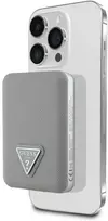 „Guess“ grūdėto trikampio formos išorinė baterija su „MagSafe“ 5000mAh 15W USB-C - rusvai gelsvas
