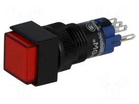 Switch: push-button | Pos: 2 | SPDT | 0.5A/250VAC | 1A/24VDC | ON-ON | red