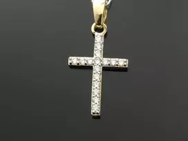 Geltono aukso pakabukas Kryžiukas