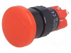 Switch: push-button | Pos: 2 | SPDT | 3A/250VAC | 2A/24VDC | ON-ON | red