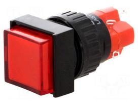 Switch: push-button | Pos: 2 | SPDT | 3A/250VAC | 2A/24VDC | ON-ON | red