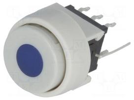Switch: keypad | Pos: 2 | DPDT | 0.1A/30VDC | white | LED | blue | THT | 1.5N