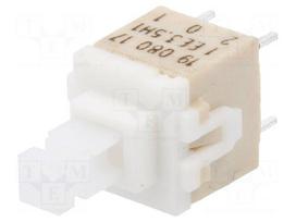 Switch: keypad | Pos: 2 | DPST | 0.1A/32VDC | white | none | THT | 3.5N