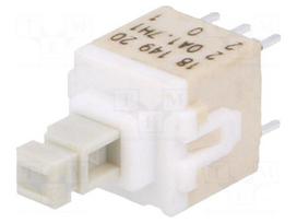 Switch: keypad | Pos: 2 | DPDT | 0.1A/32VDC | white | none | THT | 1.7N