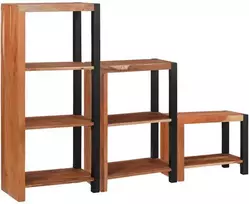 Knygų lentyna 3 pcs Ruda 50 x 30 x 110 cm