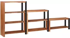 Knygų lentyna 3 pcs Ruda 80 x 30 x 110 cm