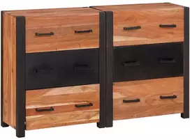 Kabalas 3 pcs Ruda 110 x 30 x 75 cm Kietos akacijos mediena