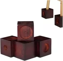 Relaxdays Lovos paaukštinimai, 4 vnt., 9,4x9,4x9,4 cm, ruda