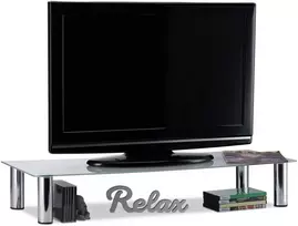 Relaxdays Stiklinis TV staliukas