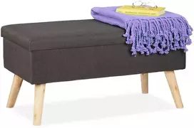 Relaxdays Daiktadėžė su pufu suoliuku