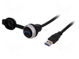 USB socket | 22mm | RMQ-Titan | Ø22.5mm | Len: 0.6m | USB 3.0 A/A
