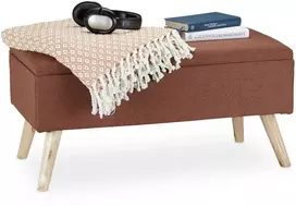 Relaxdays Paminkštintas suoliukas su daiktadėže