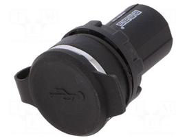USB socket | 22mm | IP65 | on panel | 1m | USB 3.0 | Mat: plastic