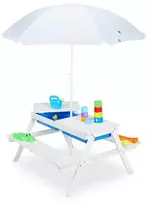 Relaxdays Vaikiškas pikniko stalas, 49x86x92,5 cm, balta