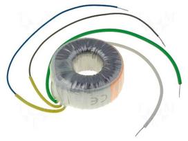 Transformer: toroidal | 12VA | 230VAC | 24V | 0.5A | 0.26kg | Ø: 57mm