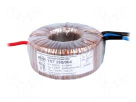 Transformer: toroidal | 250VA | 230VAC | 24V | 24V | 5.2A | 5.2A | 2.4kg