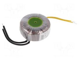 Transformer: toroidal | 60VA | 230VAC | 24V | 2.5A | 0.73kg | Ø: 80mm | IP00