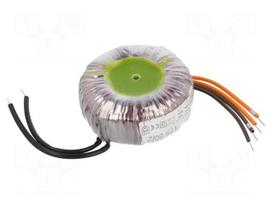 Transformer: toroidal | 80VA | 115VAC | 12V | 12V | Leads: cables