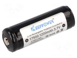 Re-battery: Li-Ion | 17500,4/5A | 3.7V | 1200mAh | Ø17x53mm