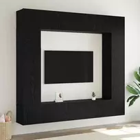 TV staliukas TV spintelių komplektas 8 pcs Juodas ąžuolas Apdirbta mediena