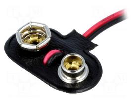 6F22 connector | Leads: cables | Size: 6F22,6LR61 | Batt.no: 1 | 150mm