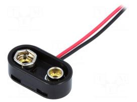 6F22 connector | Leads: cables | Size: 6F22,6LR61 | Batt.no: 1 | 150mm
