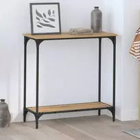 Konsolinis stalas su lentyna artisano ąžuolo 75 x 30.5 x 75 cm