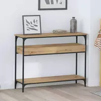 Konsolinis stalas su lentyna artisano ąžuolo 100 x 29 x 75 cm