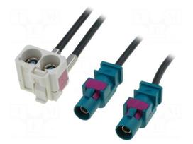 Antenna adapter | Fakra plug x2,Fakra double socket | 0.25m | VW