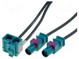 Antenna adapter | Fakra plug x2,Fakra double socket | 0.25m | VW