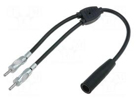 Antenna adapter | DIN socket,DIN plug x2 | with lead | 0.23m