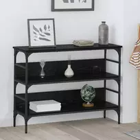 Konsolinis stalas su lentyna juoda ąžuolo 100 x 32 x 75 cm