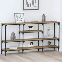 Konsolinis stalas su lentyna artisano ąžuolo 160 x 29 x 80 cm