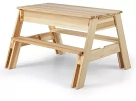Promotions Vaikų pikniko stalo ir suoliukų komplektas, 90x78x55.5 cm, natūralus, medis