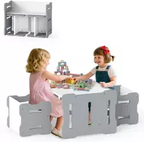 Promotions Vaikiškas staliukas ir kėdutė 68,6x39,4x52,1 cm pilkas MDF