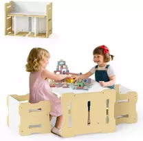 Promotions Vaikiškas stalas ir taburetės komplektas 68,6x39,4x52,1 cm pilkas MDF