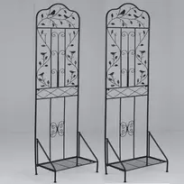 Promotions Sodo grotelių komplektas, laisvai pastatomos metalinės grotelės 50x30x189,5 cm, juoda, sulankstoma lentyna